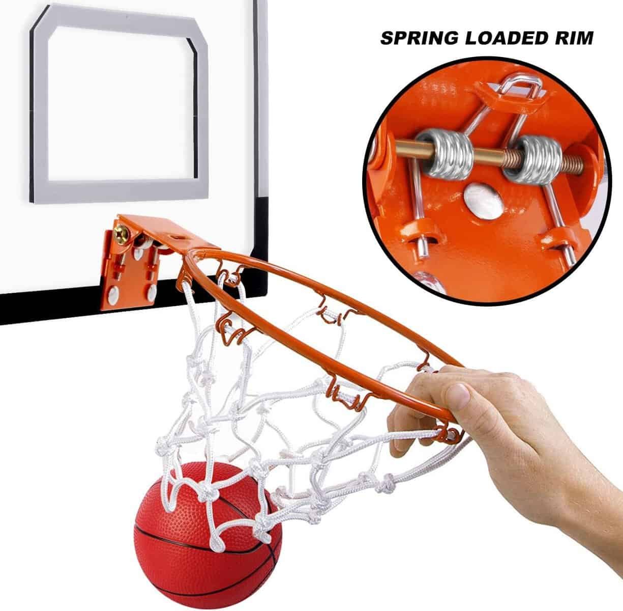 AOKESI Indoor Mini Basketball Hoop Set for Kids - 17 x 12.5 Door Basketball Hoops for RoomWall Mounted with Complete Accessories - Basketball Game Toys with Balls Gifts for Kids Boys Teens
