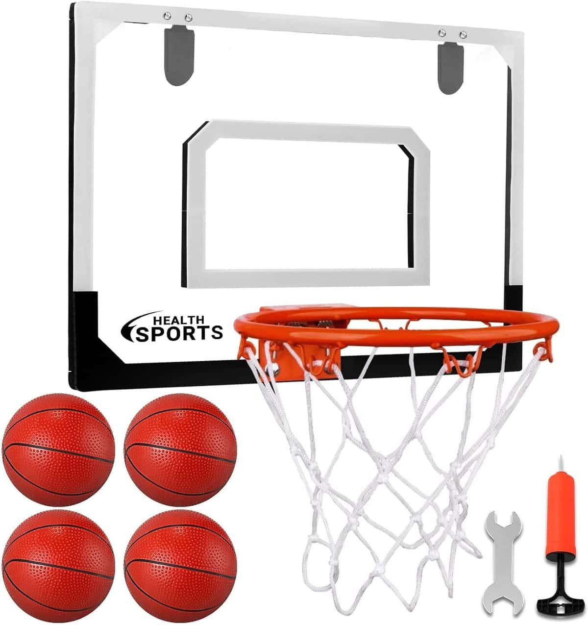 AOKESI Indoor Mini Basketball Hoop Set for Kids - 17 x 12.5 Door Basketball Hoops for RoomWall Mounted with Complete Accessories - Basketball Game Toys with Balls Gifts for Kids Boys Teens