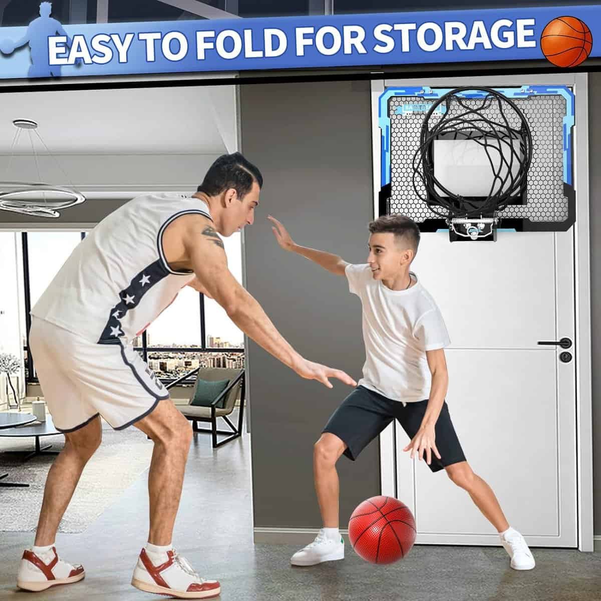Basketball Hoop Indoor for Kids 16.5 X 12.5 - Mini Basketball Hoop for Door with 2 Balls  Complete Basketball Accessories，Basketball Toy for Kids Boys Teens，Perfect for A Basketball Lover as Gift…