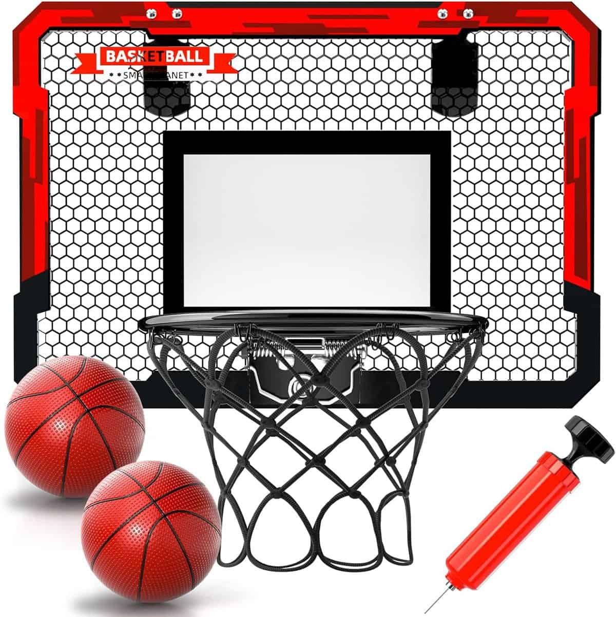 Basketball Hoop Indoor for Kids 16.5 X 12.5 - Mini Basketball Hoop for Door with 2 Balls  Complete Basketball Accessories，Basketball Toy for Kids Boys Teens，Perfect for A Basketball Lover as Gift…