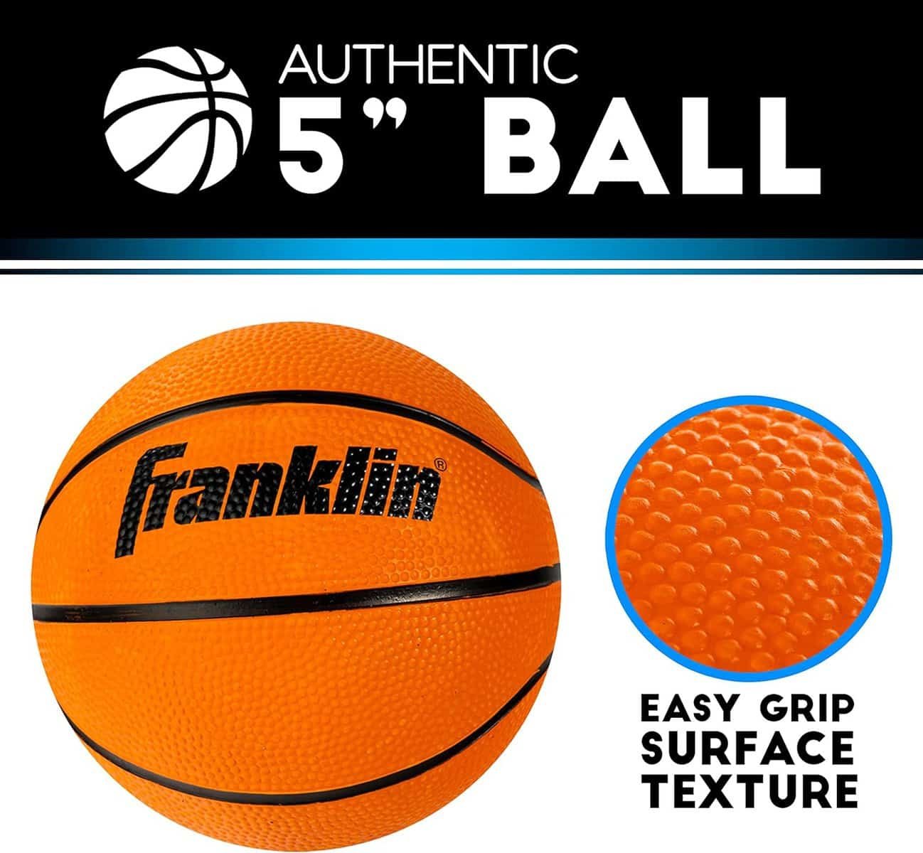 Franklin Sports Over the Door Indoor Mini-Basketball Hoop for Kids with Ball and Pump - Breakaway Pro Style Steel Rim – Shatter Resistant Backboard