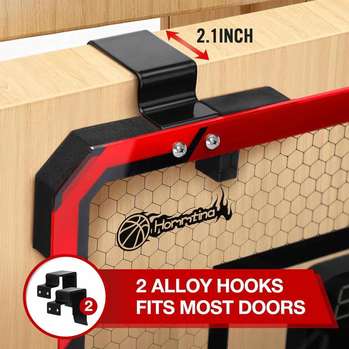 Hommtina Basketball Hoop Indoor with Electronic Scoreboard Mini Basketball Hoop with 3 Balls, Indoor Basketball for Door  Wall Office Bedroom Score Basketball Hoop for Kids and Adults