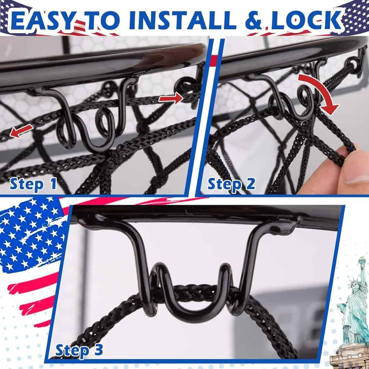 Indoor Mini Basketball Hoop, Basketball Hoop for Room and Office Door, Basketball Hoop for Kids Age 8-12 with 3 Mini Basketballs, Scoreboard and Complete Accessories