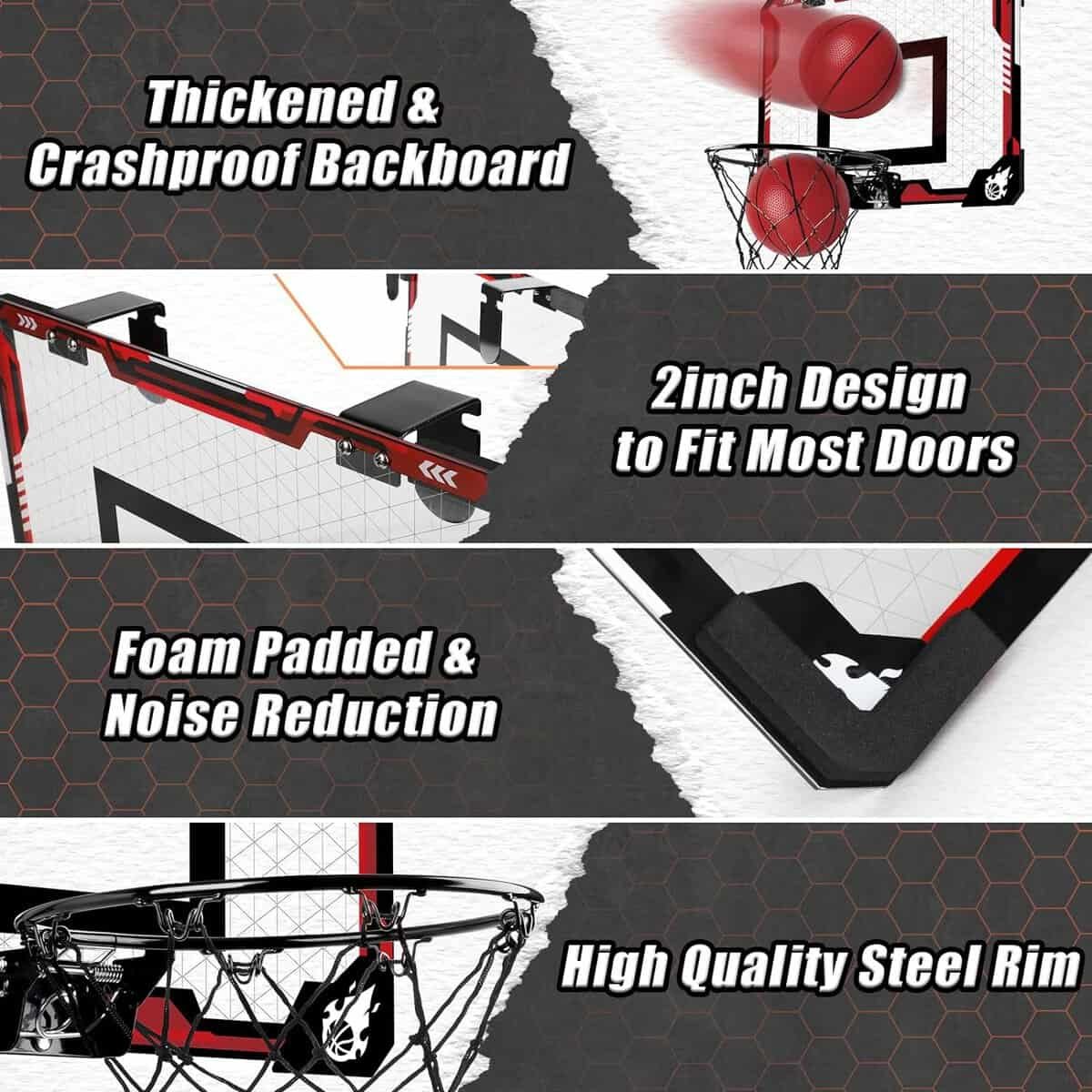 KIZJORYA Basketball Hoop Indoor, Mini Basketball Hoop for Kids with 4 Balls, Foldable Over The Door Fan Backboard, Sports Outdoor Play Toys Room Game, Birthday Gift for Teens Boy Girl Adults Ages 3+ KIZJORYA Basketball Hoop Indoor, Mini Basketball Hoop for Kids with 4 Balls, Foldable Over The Door Fan Backboard, Sports Outdoor Play Toys Room Game, Birthday Gift for Teens Boy Girl Adults Ages 3+