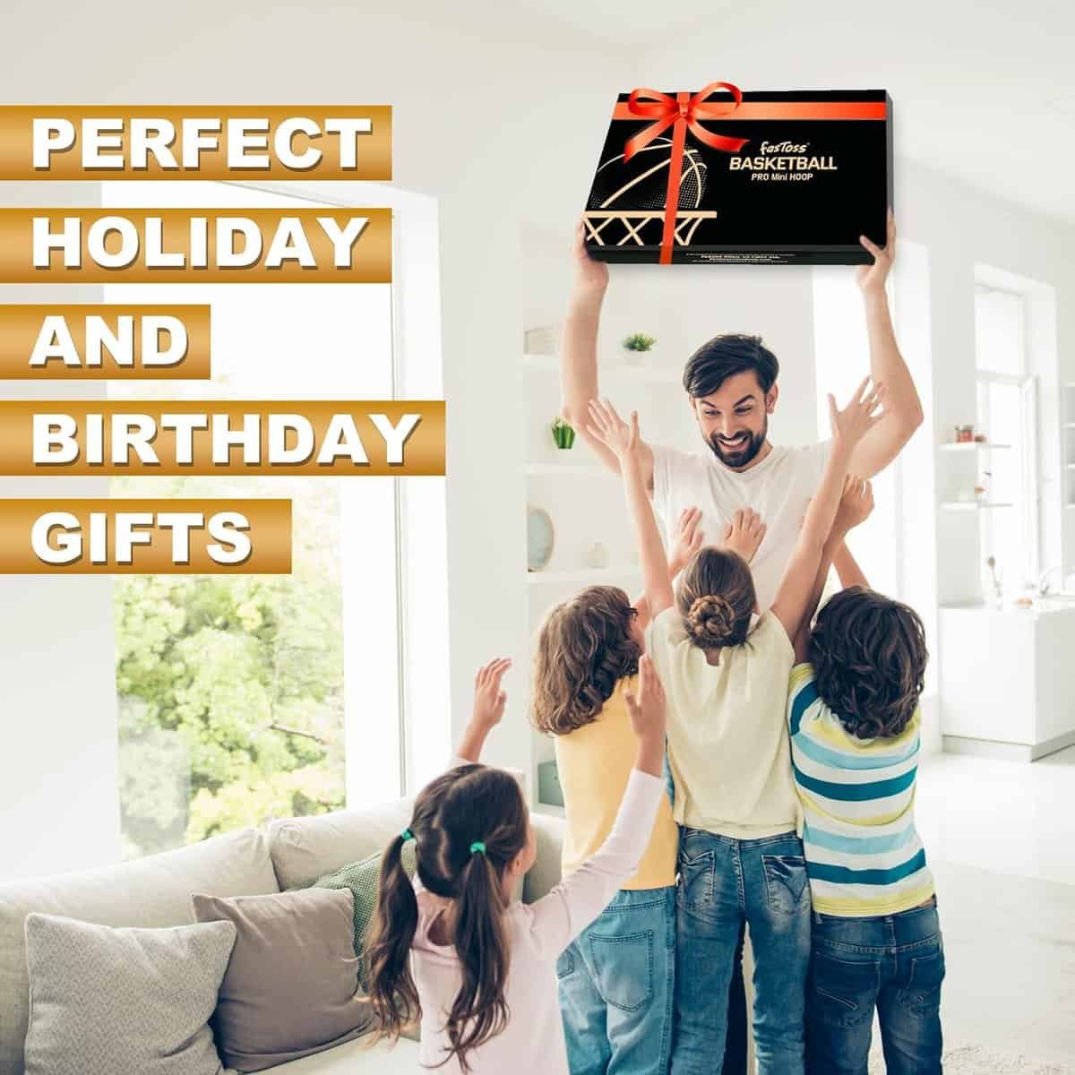 Large Indoor Mini Basketball Hoop for Wall Mount and Door 25 X 16 Inch Large Backboard for Office  Home Play, Basketball Gift for Teens and Adults with Complete Accessories