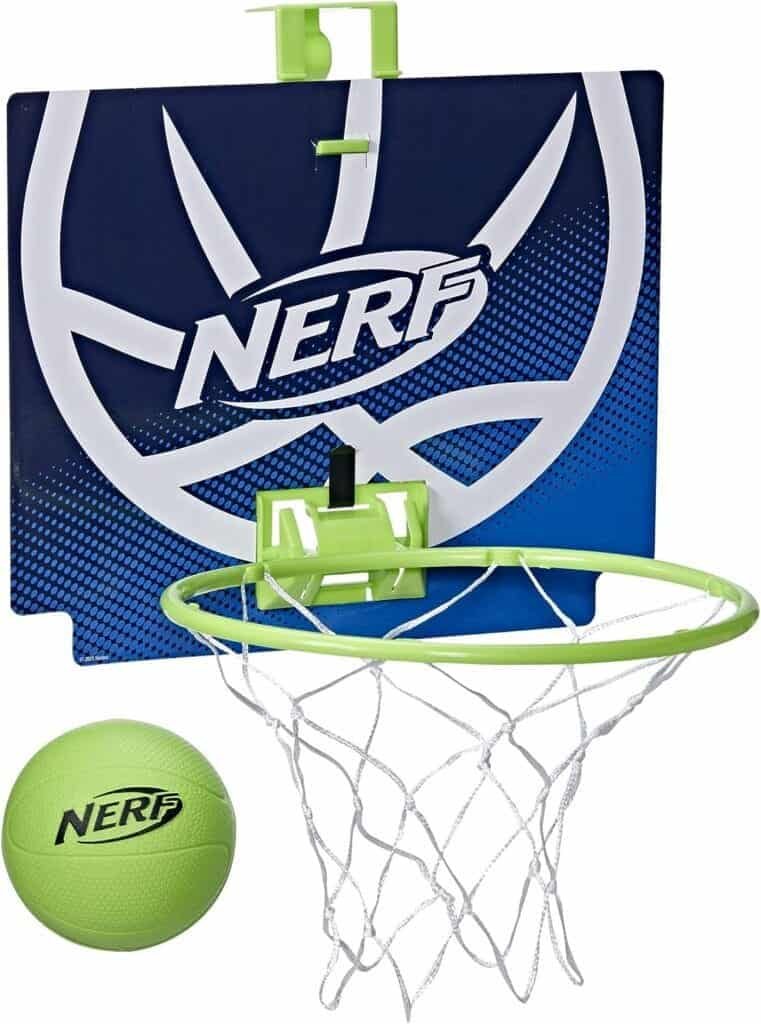 NERF Nerfoop - The Classic Mini Foam Basketball and Hoop - Hooks On Doors - Indoor and Outdoor Play - A Favorite Since 1972 NERF Nerfoop - The Classic Mini Foam Basketball and Hoop - Hooks On Doors - Indoor and Outdoor Play - A Favorite Since 1972