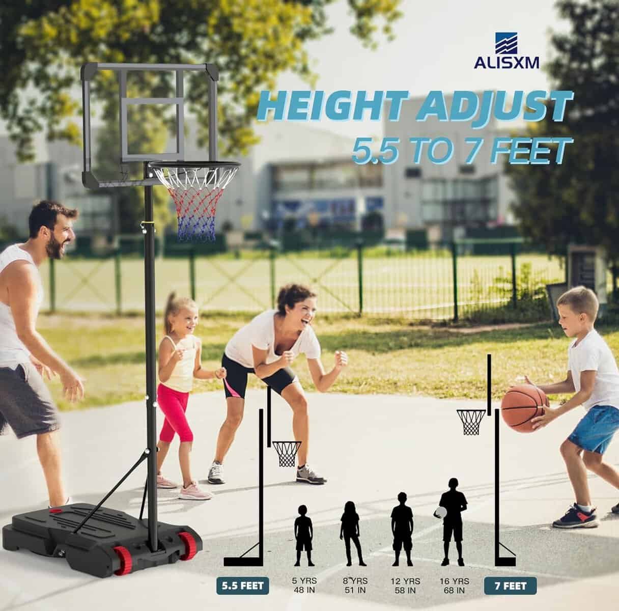 Amazon.com : Portable Basketball Hoop,5.5-7FT Adjustable Basketball Goal System,Weather-Resistant Backboard Stand System Kids Youth Adult for Indoor Outdoor (Basketball Hoop Portable) : Sports Outdoors Amazon.com : Portable Basketball Hoop,5.5-7FT Adjustable Basketball Goal System,Weather-Resistant Backboard Stand System Kids Youth Adult for Indoor Outdoor (Basketball Hoop Portable) : Sports Outdoors