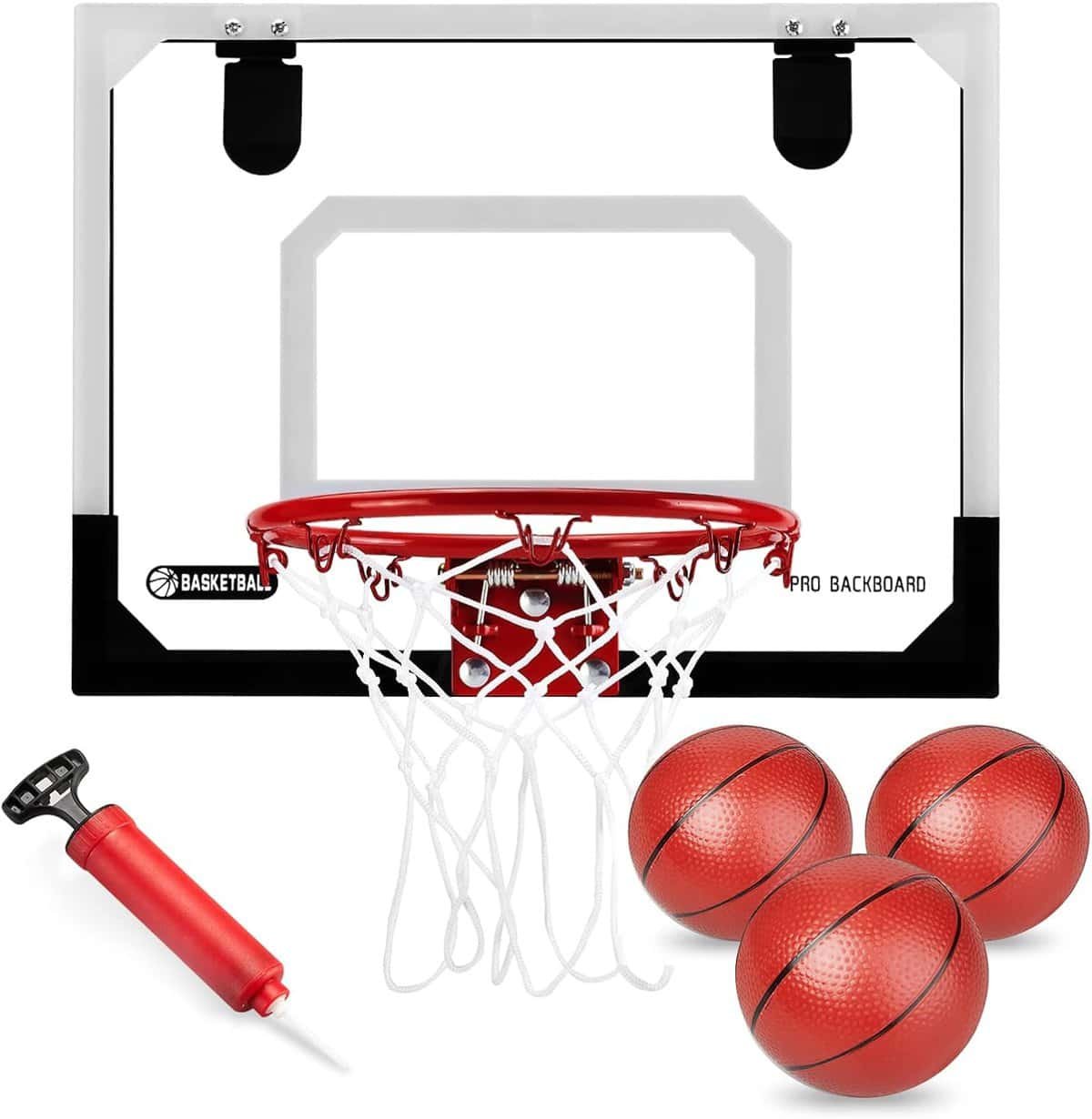 Basketball Hoop Over The Door, Indoor Mini Basketball Hoop Set for Kids, Pro Mini Basketball Hoop Door Basketball Hoop with 3 Balls