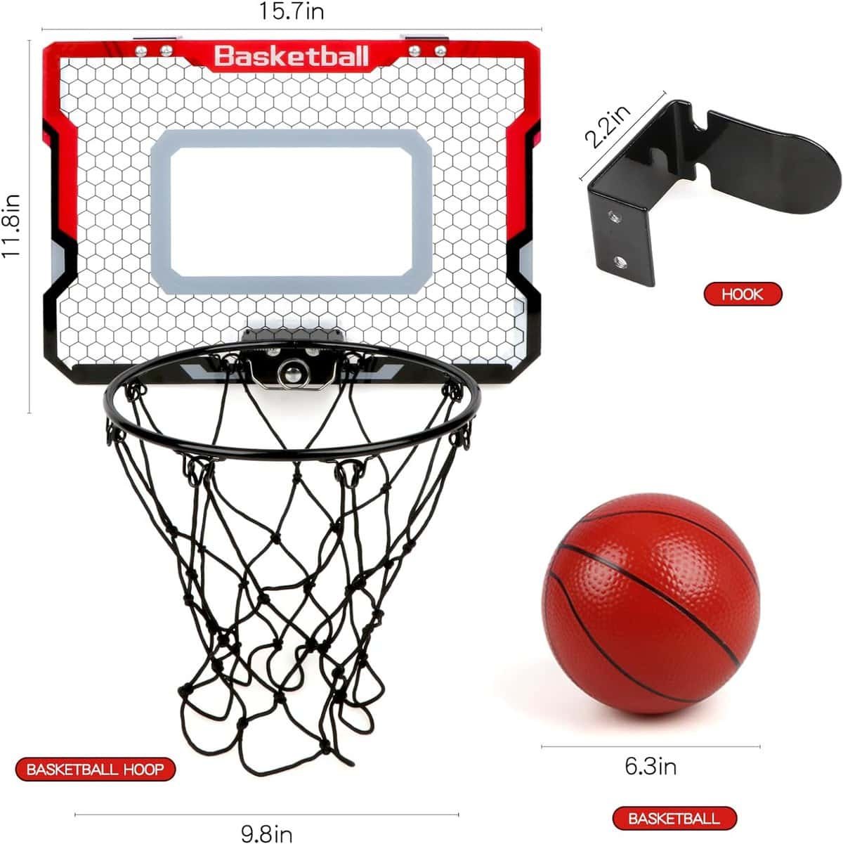 Canuan Basketball Hoop Indoor, Over The Door Basketball Hoop, Mini Basketball Hoop with 2 Balls  Complete Basketball Accessories, Indoor Basketball Hoop for Kids  Adults