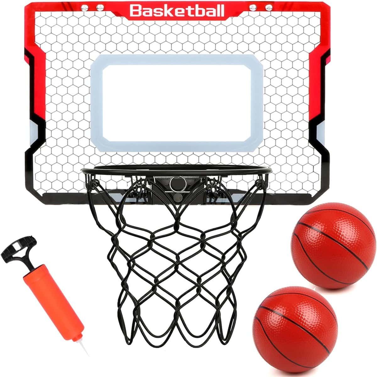 Canuan Basketball Hoop Indoor, Over The Door Basketball Hoop, Mini Basketball Hoop with 2 Balls  Complete Basketball Accessories, Indoor Basketball Hoop for Kids  Adults
