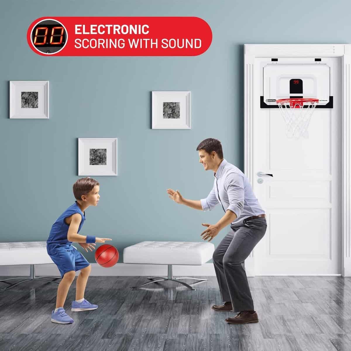 Mini Basketball Hoop for Kids Adults,16 x 12 Over The Door Basketball Hoop Indoor with 3 Balls,Basketball Hoop for Door