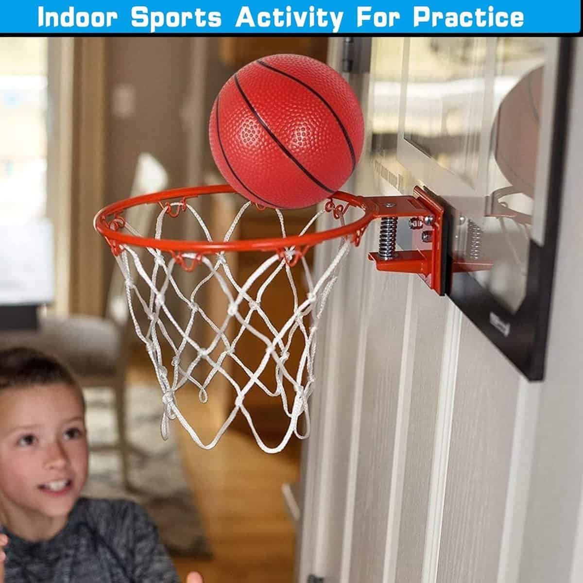Mini Indoor Basketball Hoop for Door, Over Door Basketball Hoop for Kids Adults with Large 9 Inch Dunk Rim 4 Mini Replacement 6 Basketballs Sport Game Gift for 6 7 8 9 10 11 12 Years (15.8x11.7) Mini Indoor Basketball Hoop for Door, Over Door Basketball Hoop for Kids Adults with Large 9 Inch Dunk Rim 4 Mini Replacement 6 Basketballs Sport Game Gift for 6 7 8 9 10 11 12 Years (15.8x11.7)