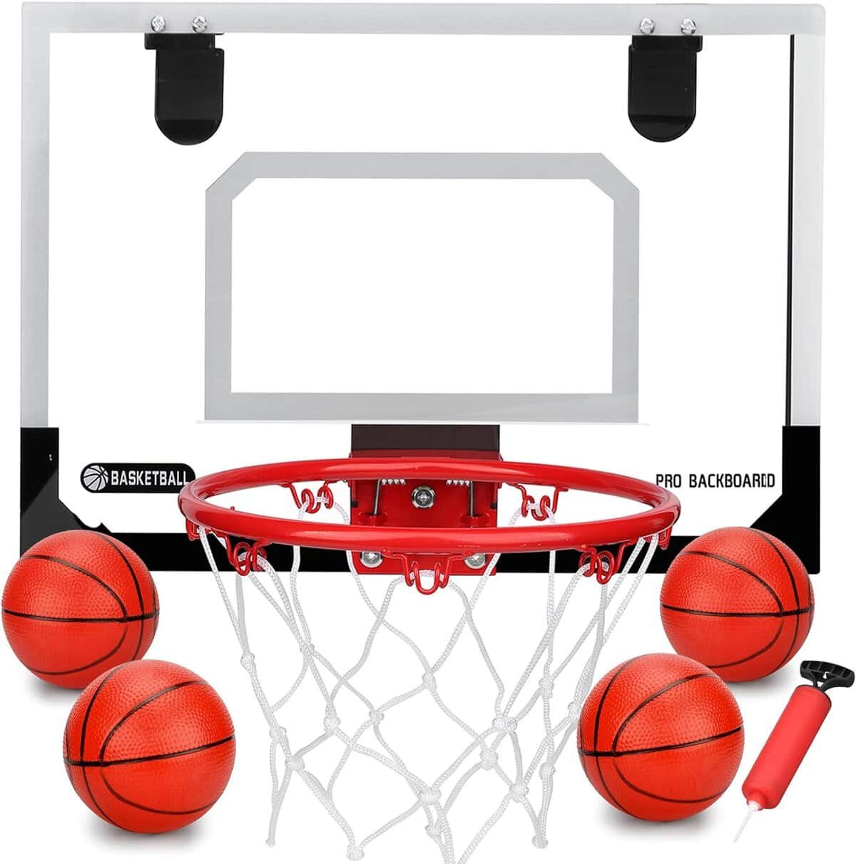 Mini Indoor Basketball Hoop for Door, Over Door Basketball Hoop for Kids Adults with Large 9 Inch Dunk Rim 4 Mini Replacement 6 Basketballs Sport Game Gift for 6 7 8 9 10 11 12 Years (15.8x11.7) Mini Indoor Basketball Hoop for Door, Over Door Basketball Hoop for Kids Adults with Large 9 Inch Dunk Rim 4 Mini Replacement 6 Basketballs Sport Game Gift for 6 7 8 9 10 11 12 Years (15.8x11.7)
