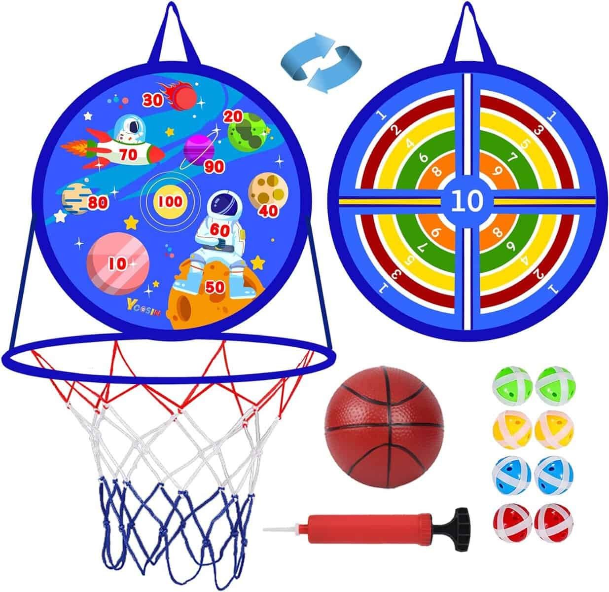 Dart Board for Kids, Basketball Hoop for Kids Toddlers, Sports  Outdoor Play Toys, Kids Toys, Boy Toys, Birthday Gift Toy for 3 4 5 6 7 8 9 10 11 12 Year Old Boys Girls, Easter Gifts Party Favors