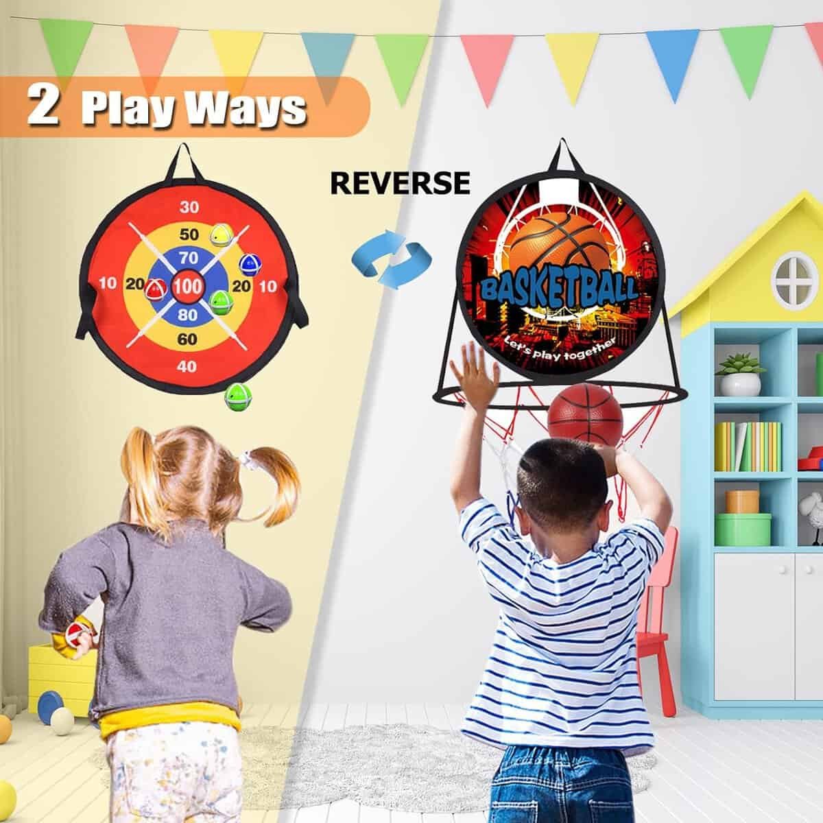 Dart Board for Kids, Basketball Hoop for Kids Toddlers, Sports  Outdoor Play Toys, Kids Toys, Boy Toys, Birthday Gift Toy for 3 4 5 6 7 8 9 10 11 12 Year Old Boys Girls, Easter Gifts Party Favors