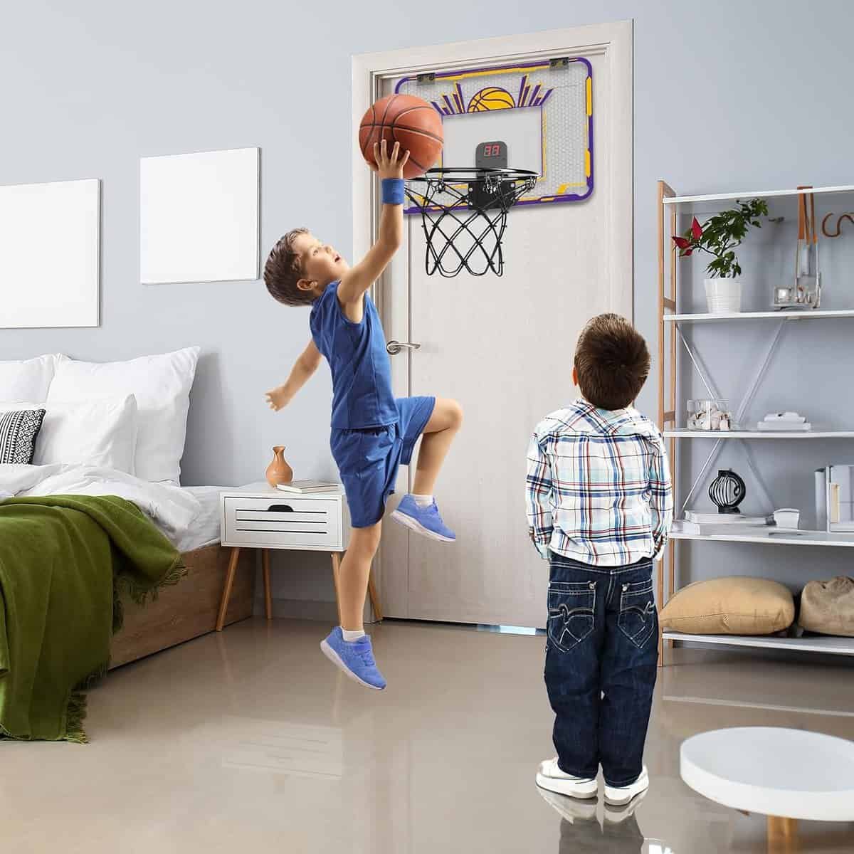 Indoor Mini Basketball Hoop, Basketball Hoop for Room and Office Door, Basketball Hoop for Kids Age 8-12 with 3 Mini Basketballs, Scoreboard and Complete Accessories Indoor Mini Basketball Hoop, Basketball Hoop for Room and Office Door, Basketball Hoop for Kids Age 8-12 with 3 Mini Basketballs, Scoreboard and Complete Accessories