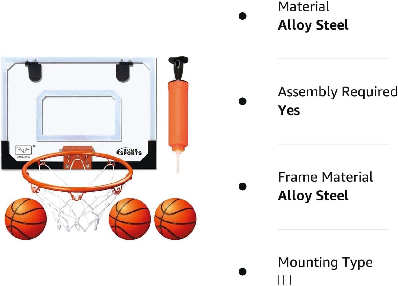 Indoor Mini Basketball Hoop for Kids Toddler Basketball All Accessories with 3 Balls Basketball Toys with Balls Gifts for Boys