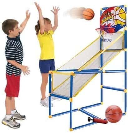 Kids Arcade Basketball Hoop Shot Game - Indoor Sports Shooting System with Mini Hoop, Inflatable Ball and Pump