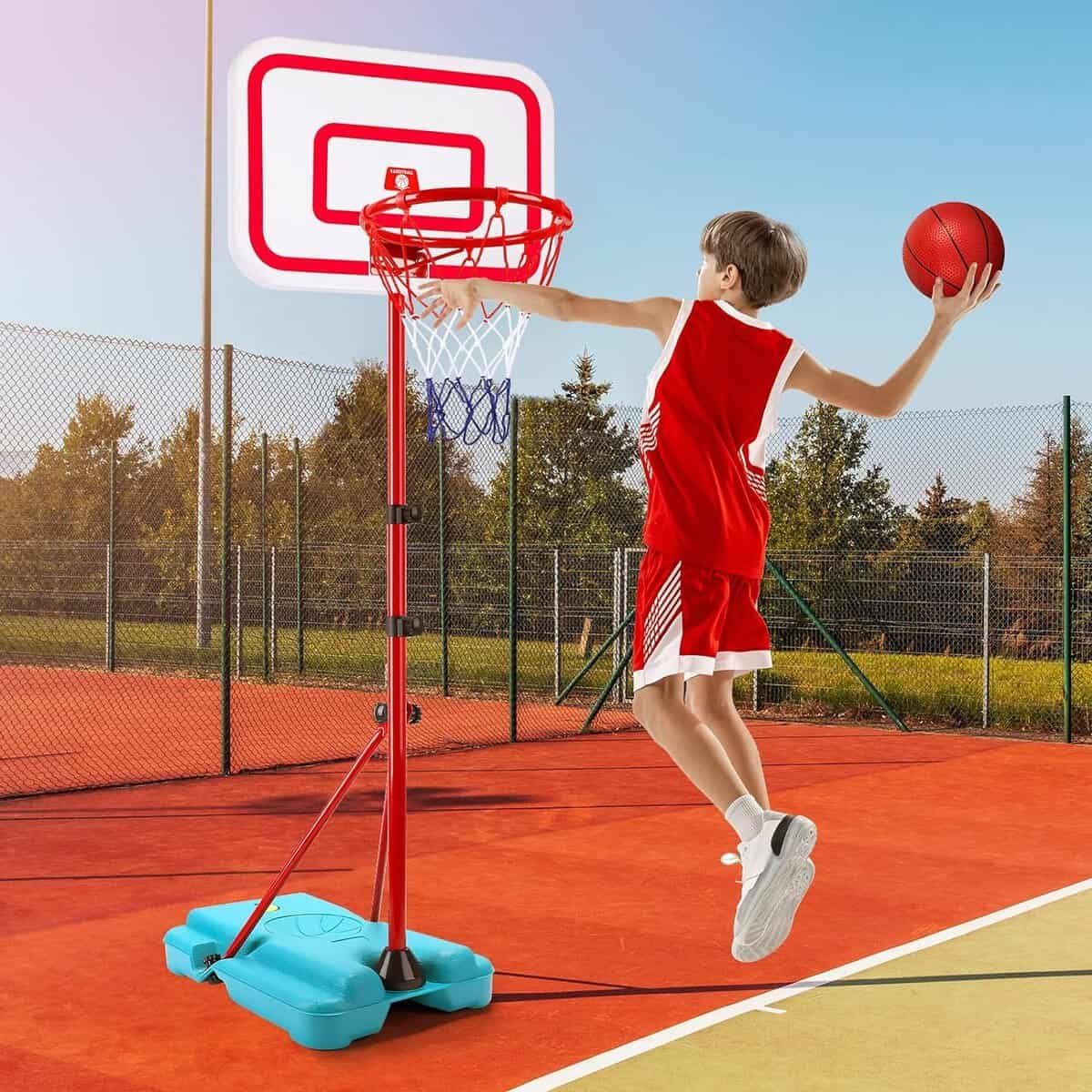 Kids Basketball Hoop - Toddler Basketball Hoop Indoor Outdoor with 3 Balls Adjustable Height 2.9ft-6.2ft Mini Basketball Hoop for Kids Basketball Goal Backyard Toy for Boys Girls Kids Age 3 4 5 6 7 8