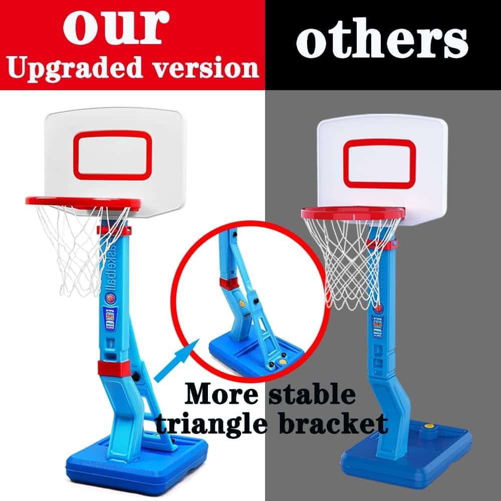 Toddler Basketball Hoop Indoor Mini Adjustable Poolside Basketball Goals with Ball Pump for Boys Girls Outdoor Toys for Backyard Games Outside Swimming Pool Basketball Toy for Kids Age 4-8 2-4-6 3-5-7