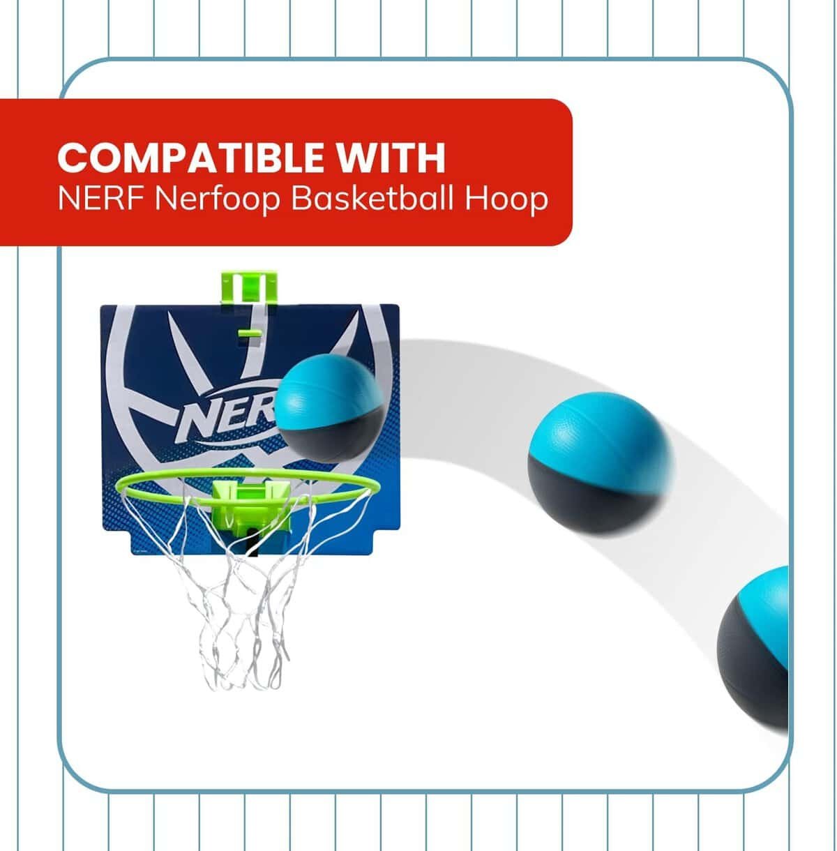 Botabee 4 Mini Foam Basketball for Over The Door Mini Hoop Basketball Games, 2 Pack | Foam Ball Mini Hoop Basketball for Nerf Basketball Hoops, Mini Indoor Basketball Hoop Games  Kids Mini Hoops