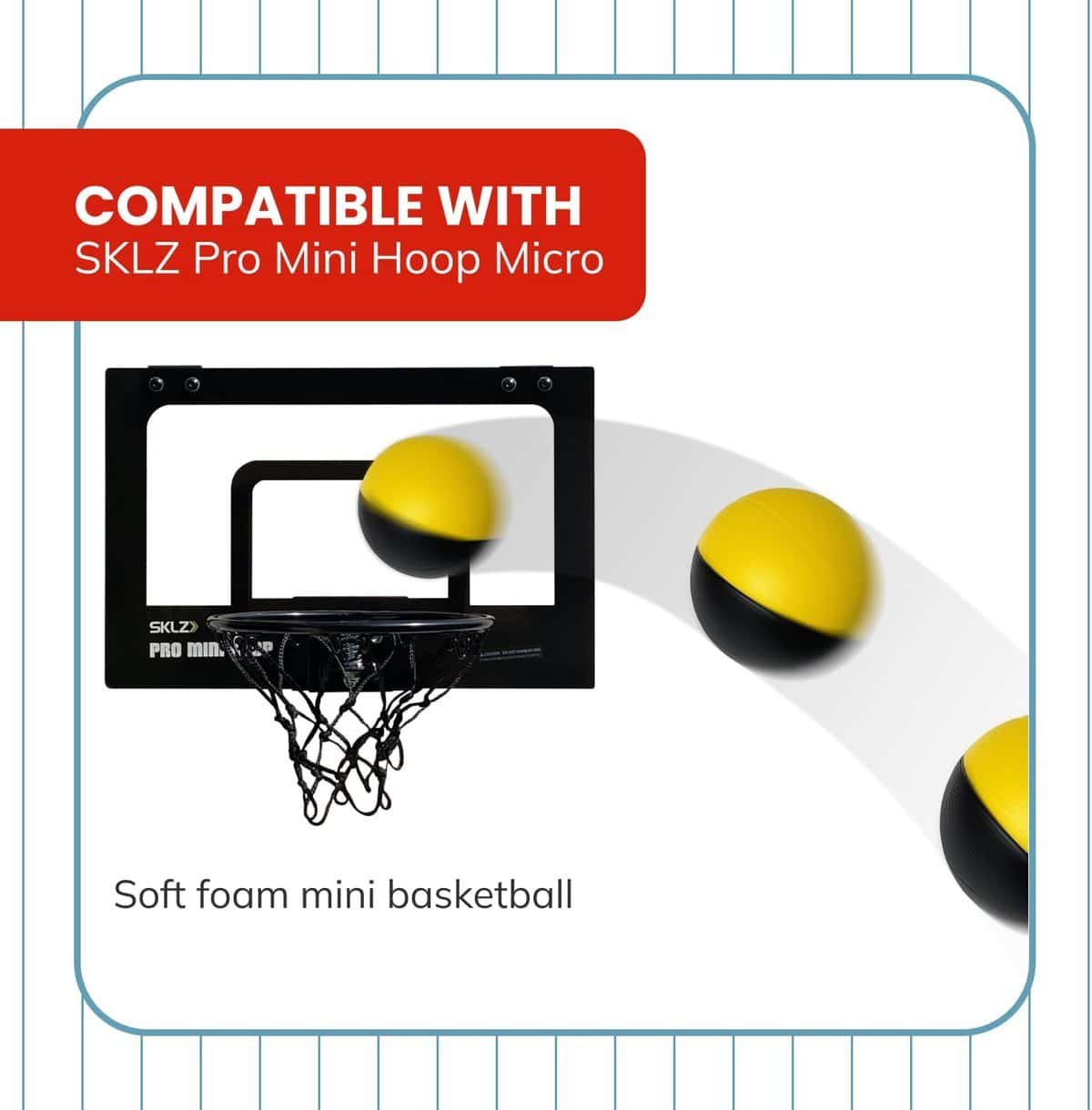Botabee 4 Mini Foam Basketball for Over The Door Mini Hoop Basketball Games, 2 Pack | Foam Ball Mini Hoop Basketball for Nerf Basketball Hoops, Mini Indoor Basketball Hoop Games  Kids Mini Hoops