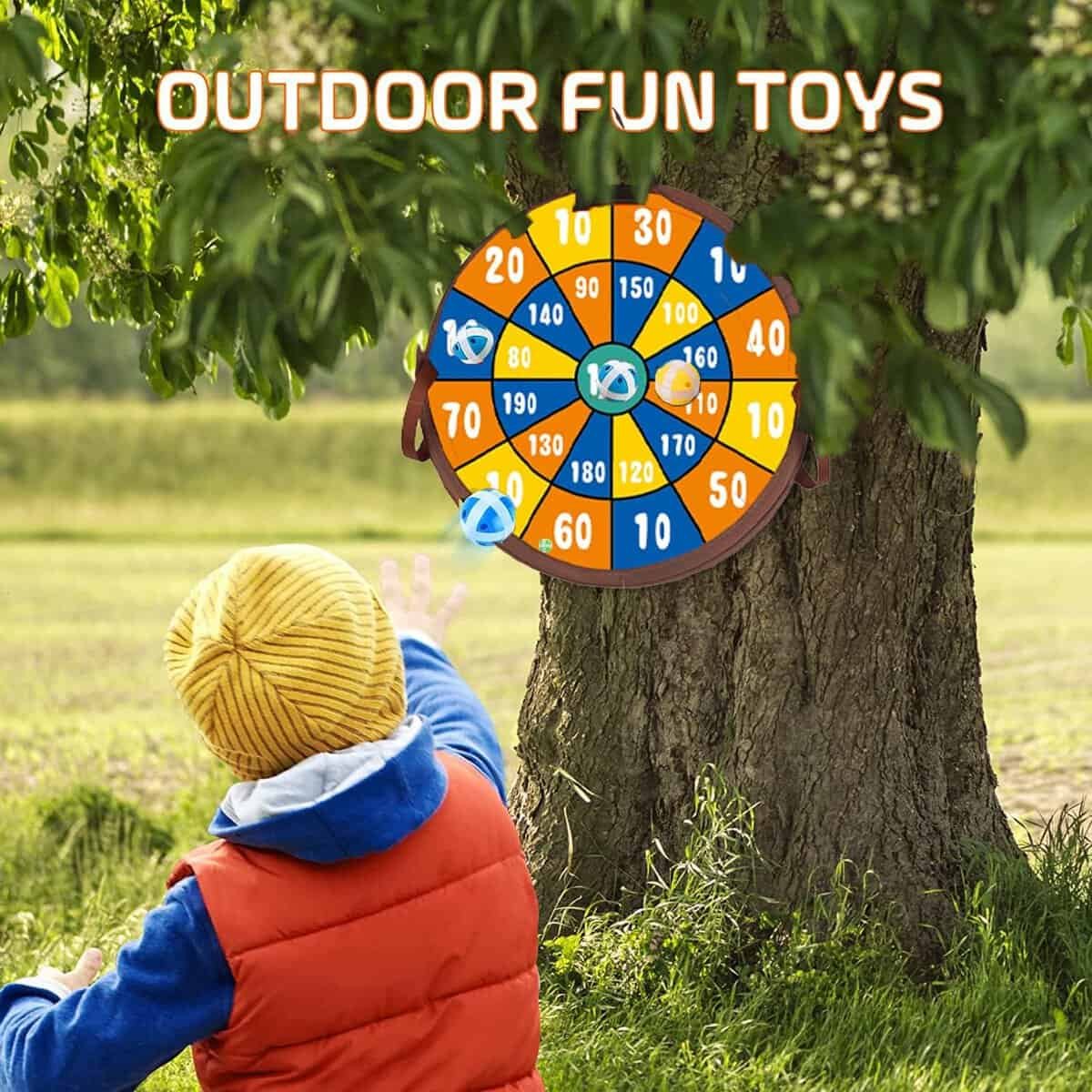 Mekidulu Two Basketball-Basketball Hoop for Toddlers 3-6 -Basketball Hoop Outdoor Kids-Indoor Basketball Hoop for Kids-Kids Darts Board Set-14 inchs-Birthday Gift for 3 4 5 6 7 8 Year Old Boys Girls