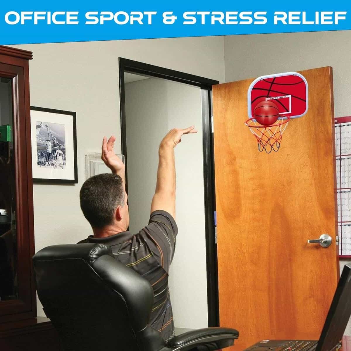 Mini Indoor Basketball Hoop for Kids 5 6 7 8 9 10+Years Old Boys,Upgrade Version Mini Basketball Hoop Over The Door Mini Hoop with 4 Balls, Sport Game Interactive Toys Gift for Boys Age 4-12