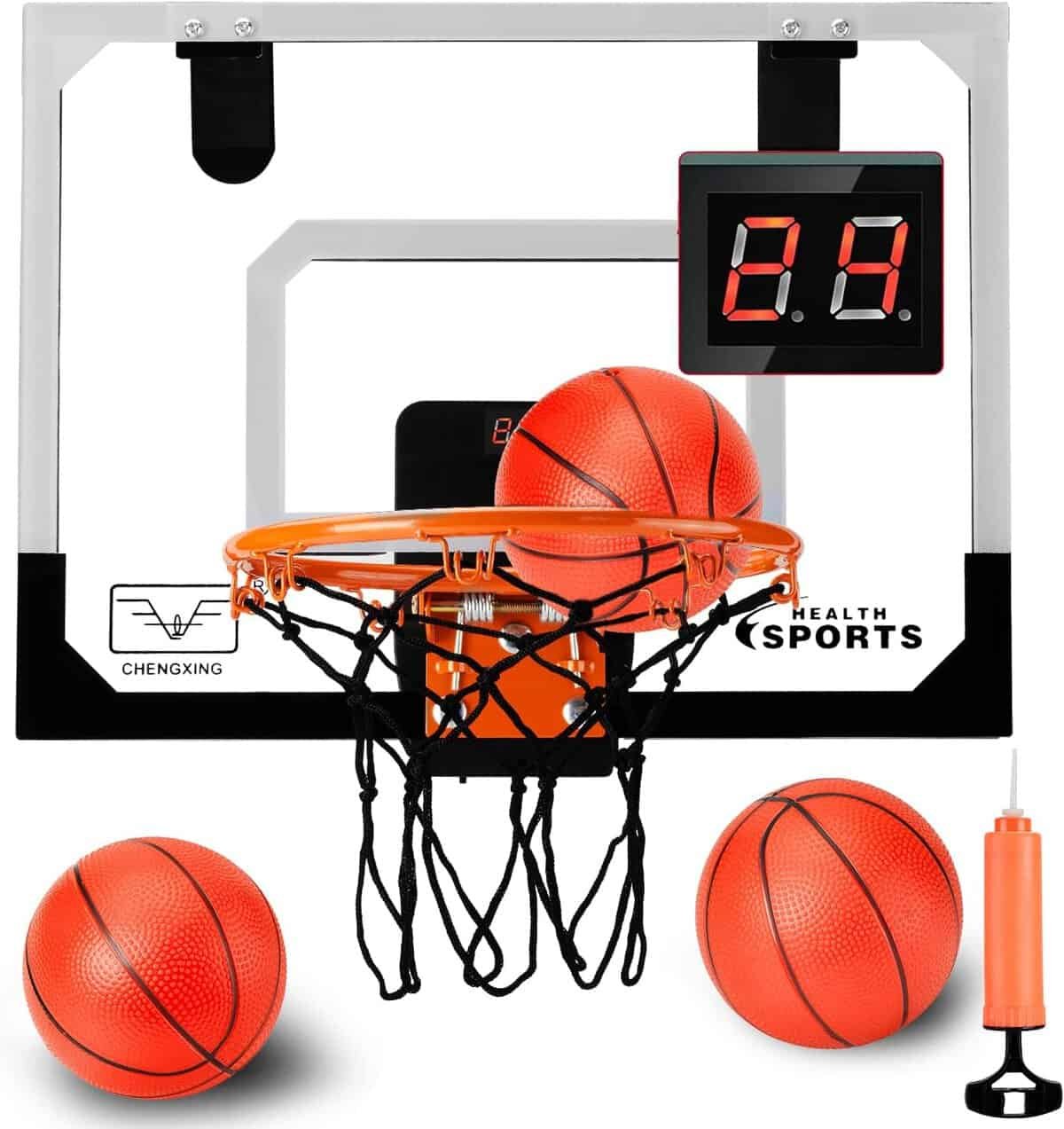 Door Basketball Hoop,Over The Door Basketball Hoop, Indoor Basketball Hoop for Door Kids Basketball Hoop Set with 3 Balls,Indoor Mini Basketball Hoop