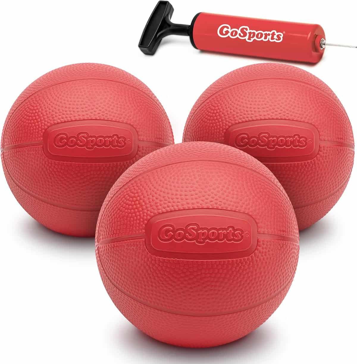GoSports 6 Inch Replacement Balls for Little Tikes, GoSports Tot Shot, and Other Childrens Basketball Hoops – Soft 3 Pack Toddler Basketballs with Pump