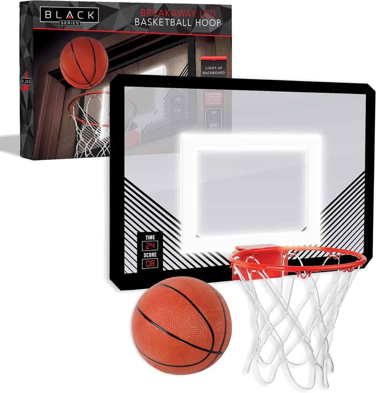 BLACK SERIES The LED Light-Up Basketball 18 Inch Hoop Sports Game with Mini Ball for Indoor/Outdoor Play During The Day or Night -Slam Dunk Approved
