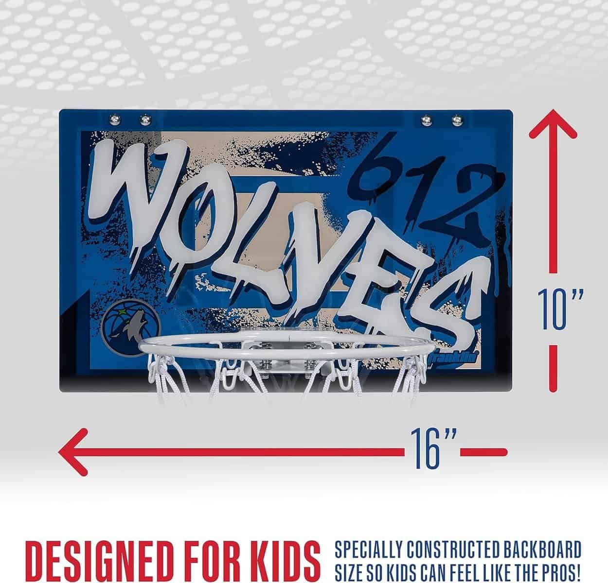 Franklin Sports NBA Team Over the Door Basketball Hoops - Kids Indoor Mini Basketball Hoop + Ball Set - NBA Fan Mini Hoops