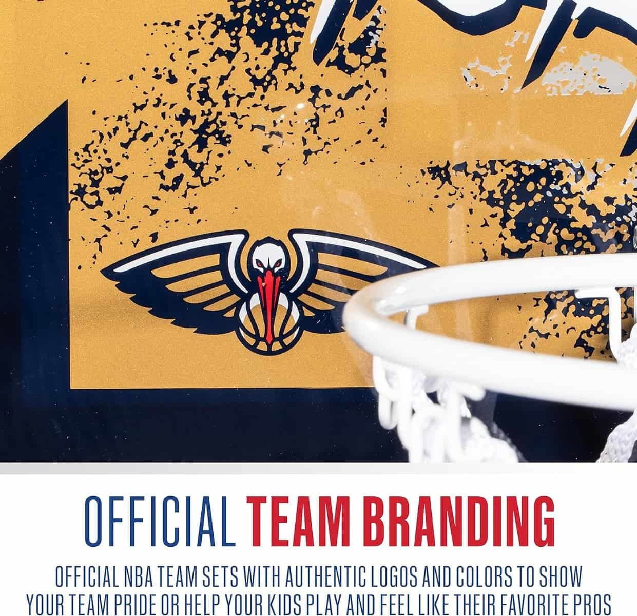 Franklin Sports NBA Team Over the Door Basketball Hoops - Kids Indoor Mini Basketball Hoop + Ball Set - NBA Fan Mini Hoops