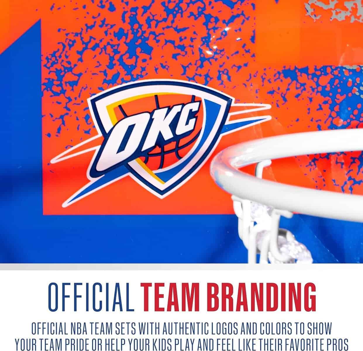 Franklin Sports NBA Team Over the Door Basketball Hoops - Kids Indoor Mini Basketball Hoop + Ball Set - NBA Fan Mini Hoops