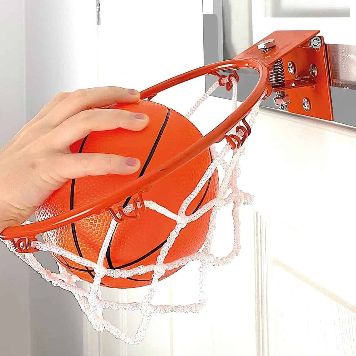 Mini Basketball Hoop for door. Award Winning Durable Design with Noise Reduction - 2 Balls, Pump and Complete Accessories Included - Fun Gift for Kids and Adults - Easy Installation