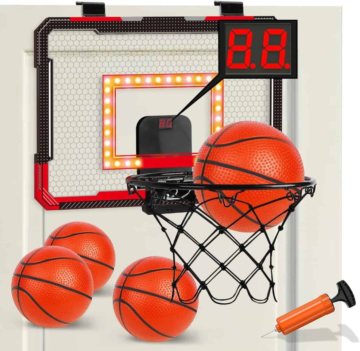 TOY Life Basketball Hoop Indoor Basketball Hoop for Kids Over The Door Basketball Hoop Room Office Mini Hoop Basketball Hoop Indoor Kids Teens Adults Basketball Toy Basketball Goal with 4 Balls TOY Life Basketball Hoop Indoor Basketball Hoop for Kids Over The Door Basketball Hoop Room Office Mini Hoop Basketball Hoop Indoor Kids Teens Adults Basketball Toy Basketball Goal with 4 Balls