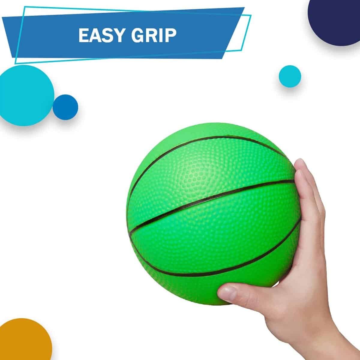 6 INCH PVC Mini Basketball for Indoor Basketball Mini Hoops, Soft 6 Rubber Small Repacement Basketball for Over Door Basketball Hoop Sets, Little Basketballs for Adults  Kids (4 PCS with Air Pump)