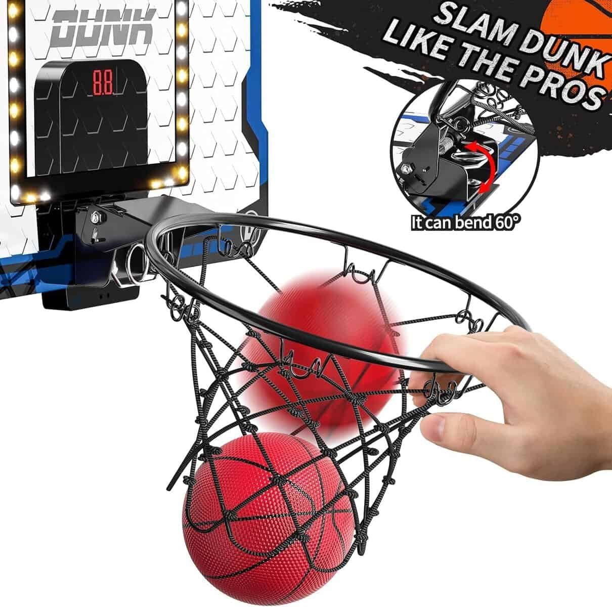 TEMI Indoor Basketball Hoop for Kids, Mini Basketball Hoop with 4 Balls, Door Room Basketball Hoop, Basketball Toys for Boys Girls Age 3 4 5 6 7 8 9 10 11 12 TEMI Indoor Basketball Hoop for Kids, Mini Basketball Hoop with 4 Balls, Door Room Basketball Hoop, Basketball Toys for Boys Girls Age 3 4 5 6 7 8 9 10 11 12