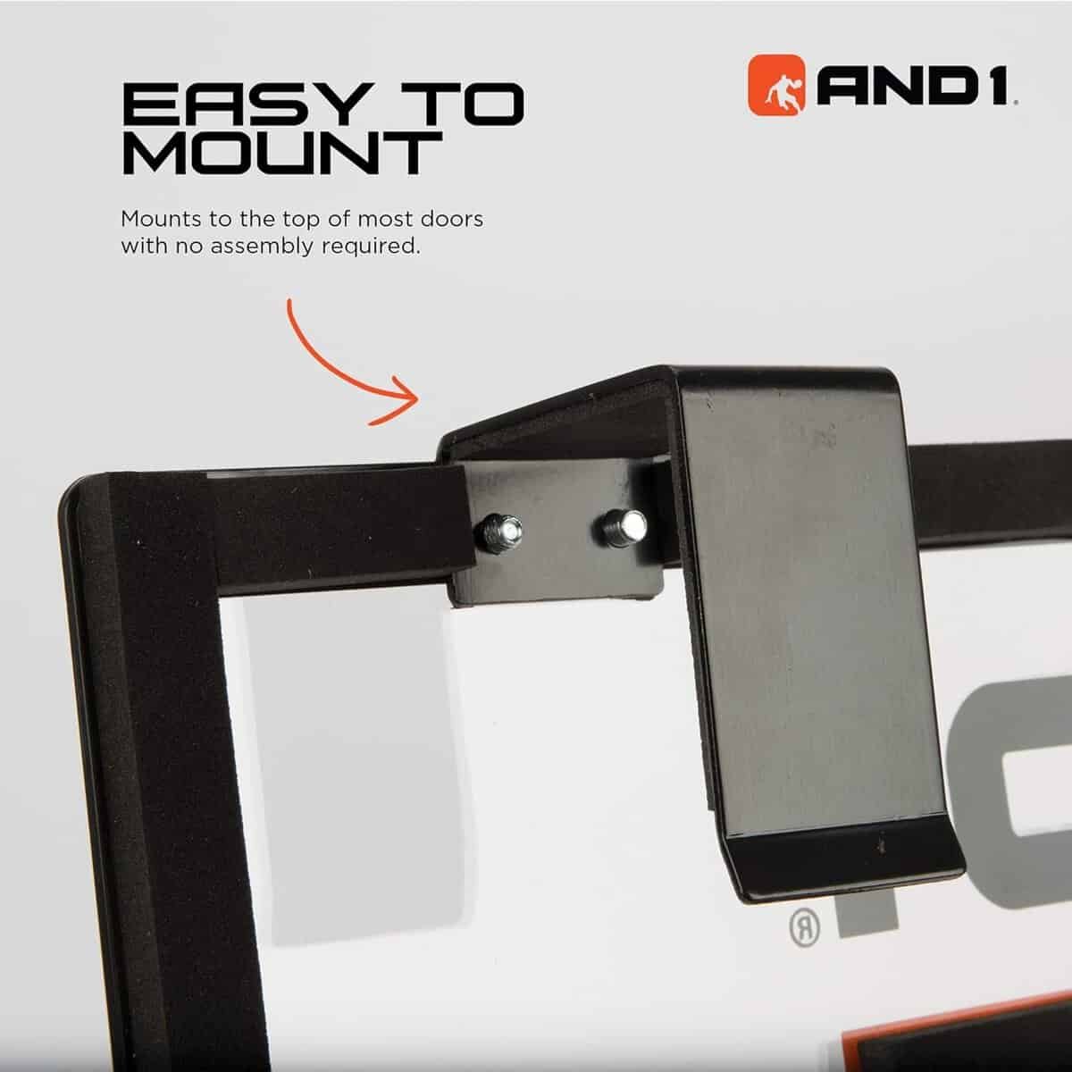 AND1 Over The Door Mini Hoop: - 18”x12” Easy to Install Portable Basketball Hoop with Steel Rim, Includes 5” Mini Basketball, Indoor Game Set for Children and Adults