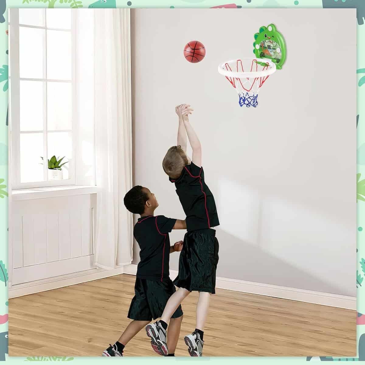 deAO Basketball Hoop for Kids Toddlers with Scoreboard Foldable Basketball Toy with Ball Pump for Kids Boys Girls Age 3 4 5 Indoor Adjustable Height Toys for Active Kids