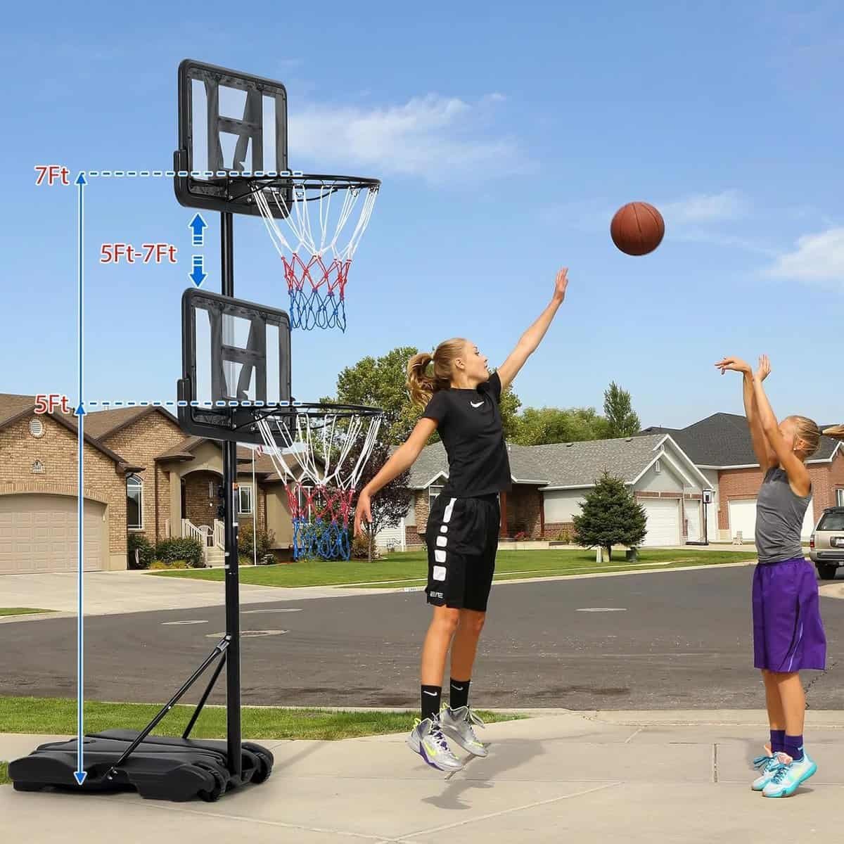 Kids Basketball Hoop,Outdoor Portable Adjustable Basketball Goal System with Height Adjustable 5-7 FT, 28 Backboard Wheels for Youth Adult at Indoor Outdoor 3+ Kids Basketball Hoop,Outdoor Portable Adjustable Basketball Goal System with Height Adjustable 5-7 FT, 28 Backboard Wheels for Youth Adult at Indoor Outdoor 3+