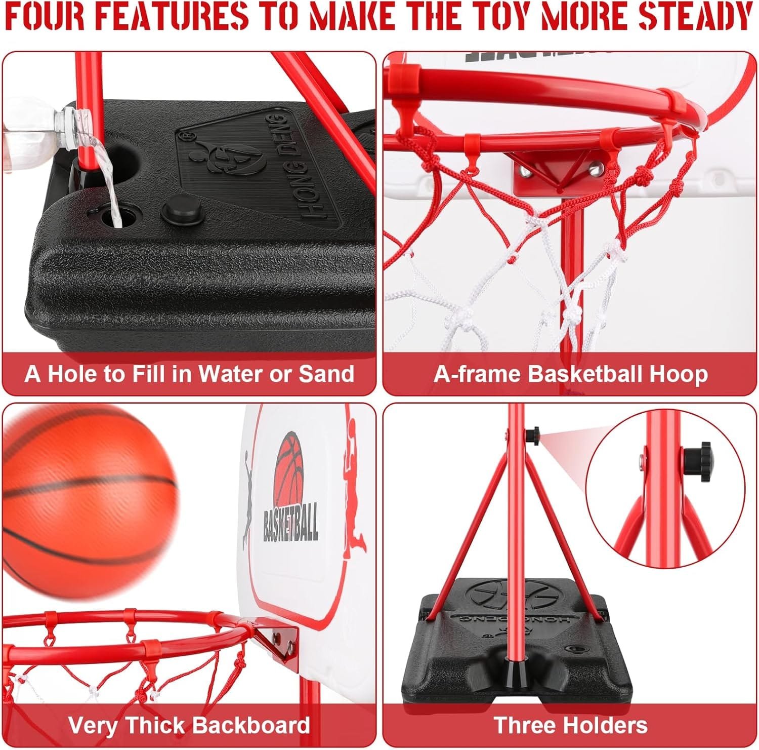 Ultimate Fun and Skill Development with Basketball Hoop for Kids，Adjustable Basketball Set Height 2.9ft-6.7ft，Perfect Backyard Toy for Ages 5-12，Indoor and Outdoor Use，A Gift for The Kids.