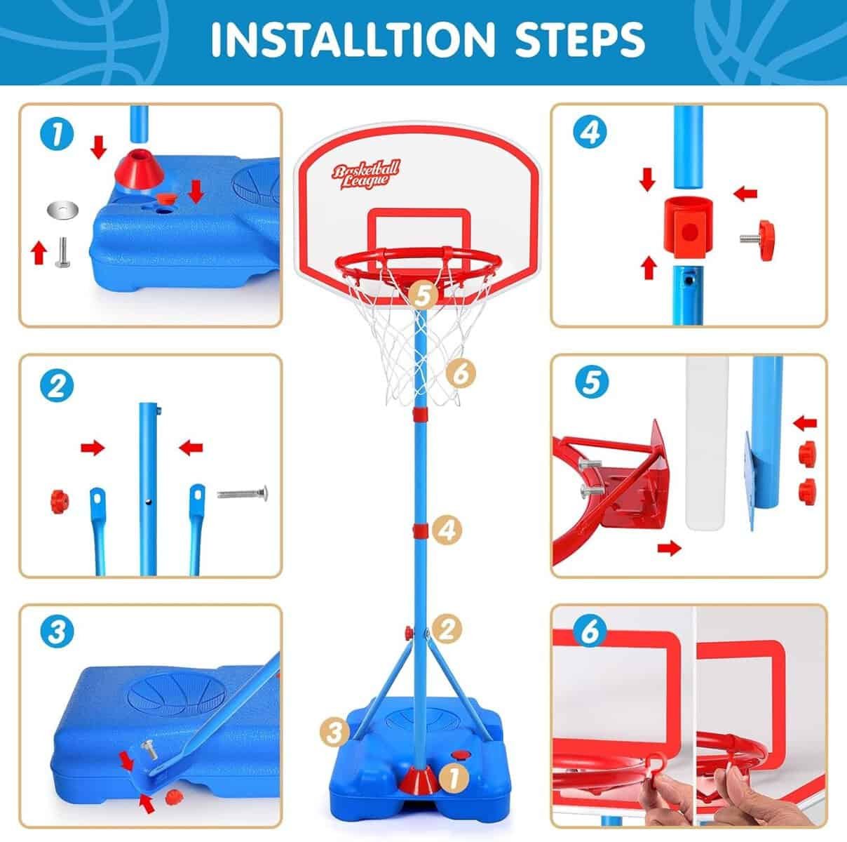 AOKESI Kids Basketball Hoop with 3 Balls Adjustable Height 2.9 ft-6.2 ft, Mini Basketball Hoop Stand Kids Indoor Outdoor Toy Play Backyard Outside Toys for Boys Girls Age 3 4 5 6 7 8 Gift AOKESI Kids Basketball Hoop with 3 Balls Adjustable Height 2.9 ft-6.2 ft, Mini Basketball Hoop Stand Kids Indoor Outdoor Toy Play Backyard Outside Toys for Boys Girls Age 3 4 5 6 7 8 Gift