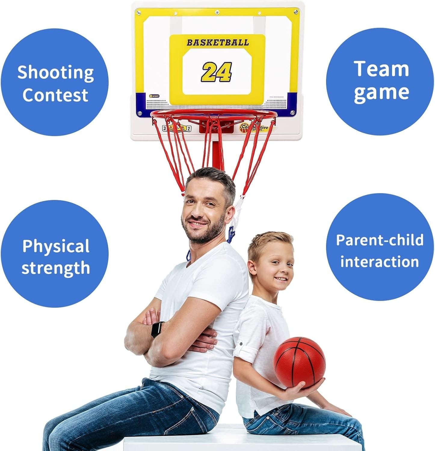 Toddler Basketball Hoop, Mini Portable Hoop with Adjustable Height Upto 3.5 FT-6.6 FT, Indoor Outdoor Basketball Goals Suitable for Girls, Boys, Age 3-12, 3 Balls