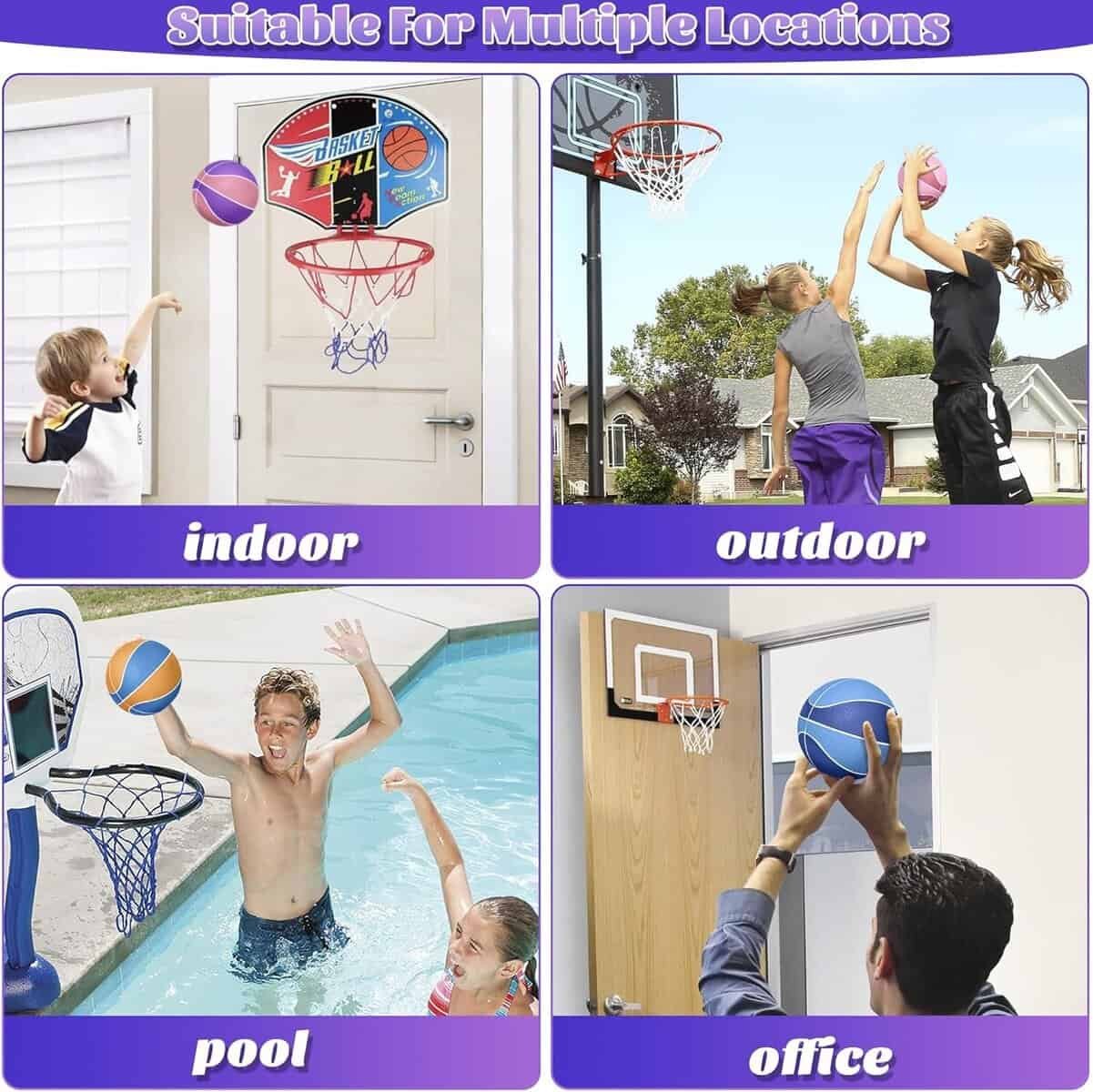 Glow in The Dark Mini Basketball with Pump(6,4 Pack), Glowing Mini Basketball for Indoor Outdoor Hoop, Small Basketball Balls for Kids, Toddlers, Adults Glow in The Dark Mini Basketball with Pump(6,4 Pack), Glowing Mini Basketball for Indoor Outdoor Hoop, Small Basketball Balls for Kids, Toddlers, Adults