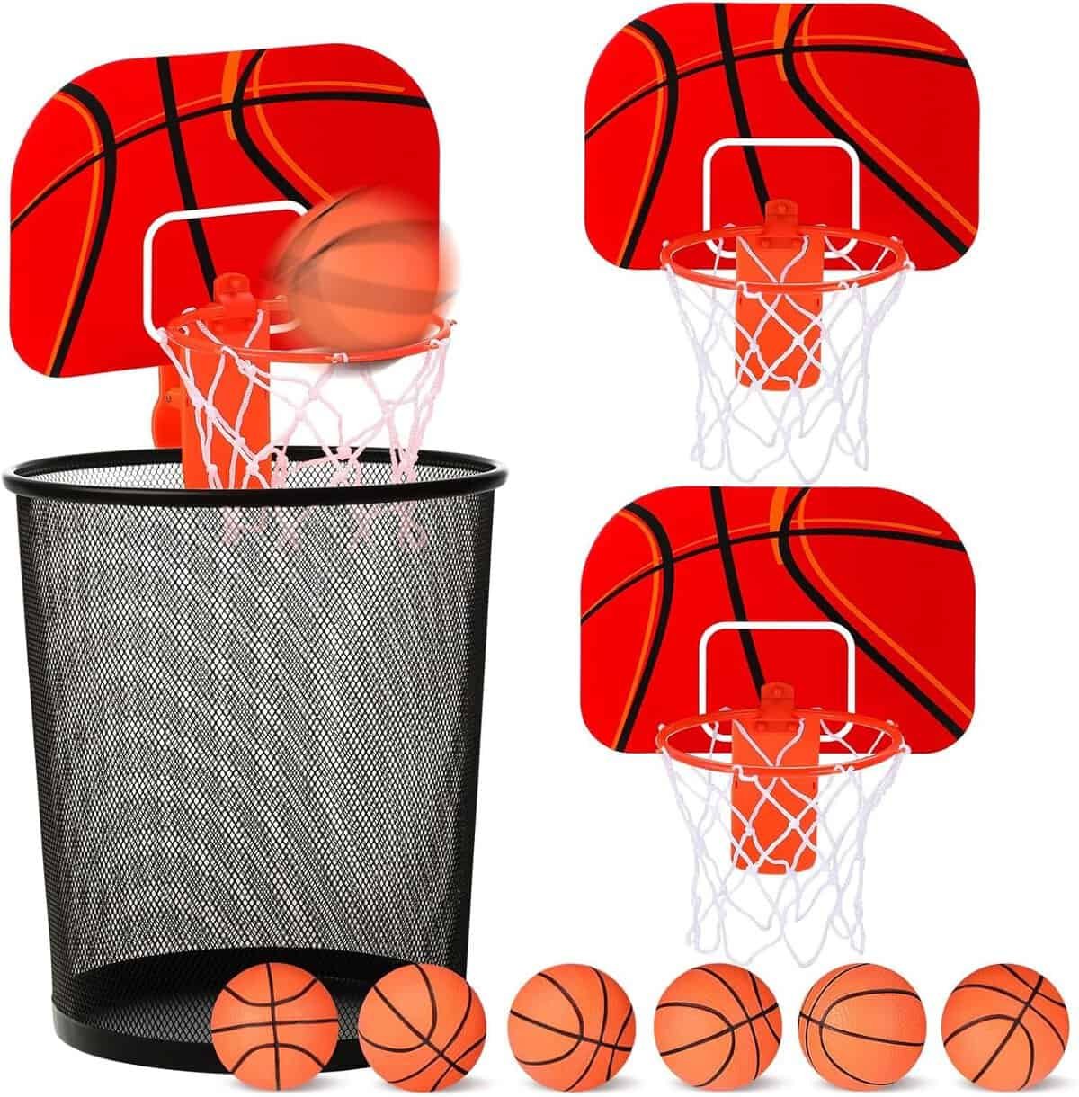 Honoson 3 Sets Indoor Trash Can Basketball Game Set Includes 3 Mini Clip on Basketball Hoop with Backboard 6 Inflatable Ball 3 Pump Kid Adult Office Decompression Toy Gift Honoson 3 Sets Indoor Trash Can Basketball Game Set Includes 3 Mini Clip on Basketball Hoop with Backboard 6 Inflatable Ball 3 Pump Kid Adult Office Decompression Toy Gift