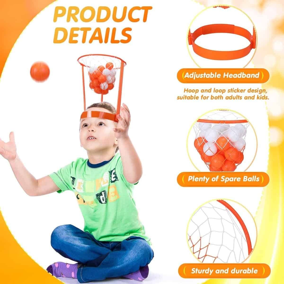Libima 12 Pcs Head Hoop Basketball Party Game Set for Kids and Adults Portable Adjustable Basket Net Headband with Balls for Birthday Carnival Office Indoor Outdoor Activity(Red) Libima 12 Pcs Head Hoop Basketball Party Game Set for Kids and Adults Portable Adjustable Basket Net Headband with Balls for Birthday Carnival Office Indoor Outdoor Activity(Red)