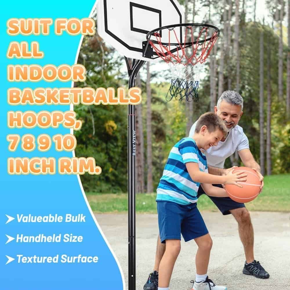 Mini Basketball for Indoor Mini Basketball Hoop, 7 Soft Rubber Replacement Basketballs Toy for Kids Adults, Pool Beach Ball for Outdoor Inflatable Pool Beach Game