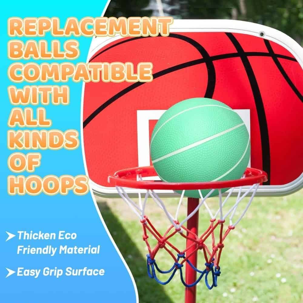 Mini Basketball for Indoor Mini Basketball Hoop, 7 Soft Rubber Replacement Basketballs Toy for Kids Adults, Pool Beach Ball for Outdoor Inflatable Pool Beach Game