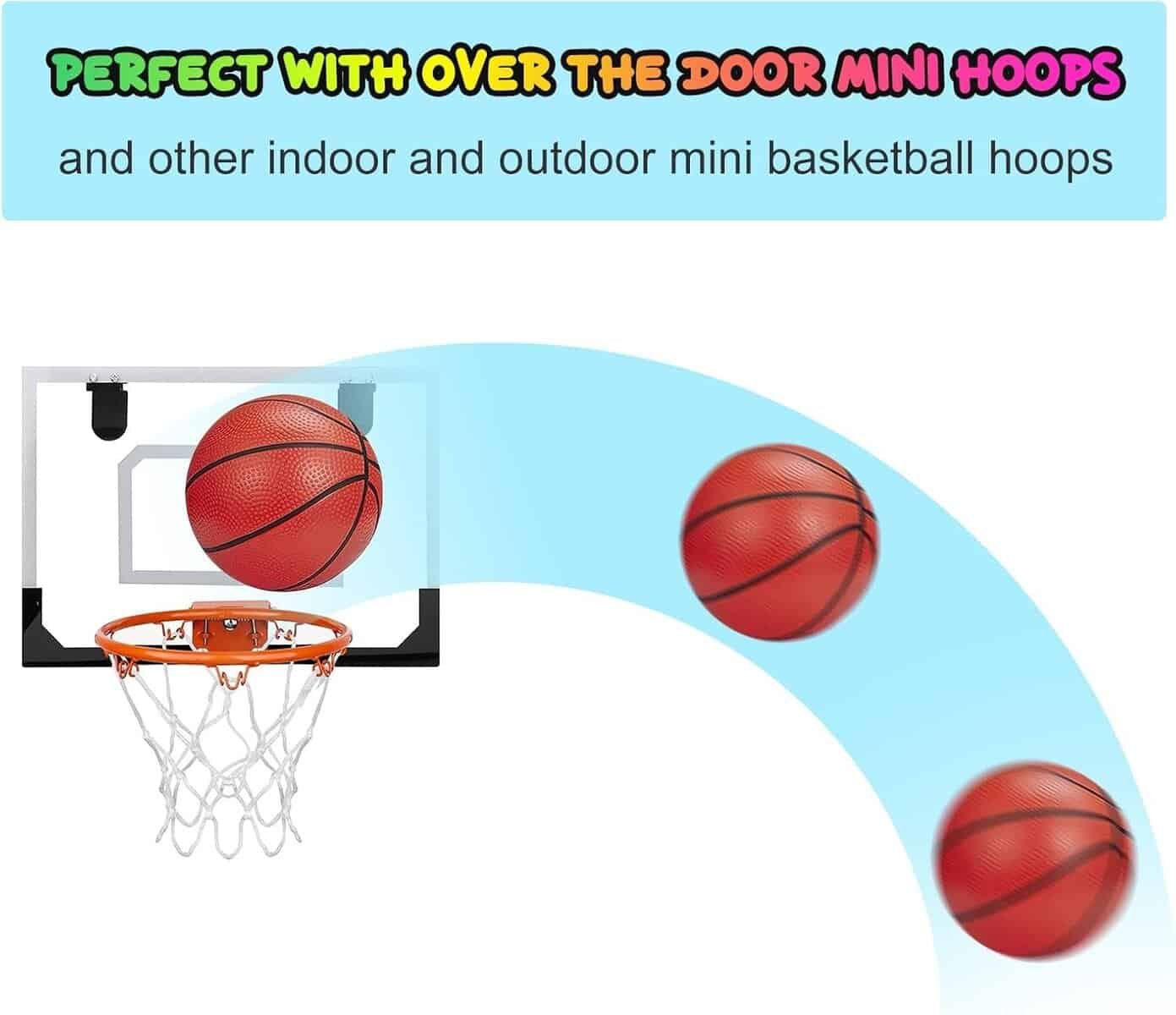 Mini Basketballs,3 Pack 6 Inch Small Basketball Set with Pump Over The Door Mini Hoop Basketball Replacement Toy for Toddlers,Kids,Teenagers for Pool,Indoors,Outdoors Mini Basketballs,3 Pack 6 Inch Small Basketball Set with Pump Over The Door Mini Hoop Basketball Replacement Toy for Toddlers,Kids,Teenagers for Pool,Indoors,Outdoors